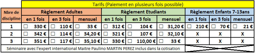 Tarifs